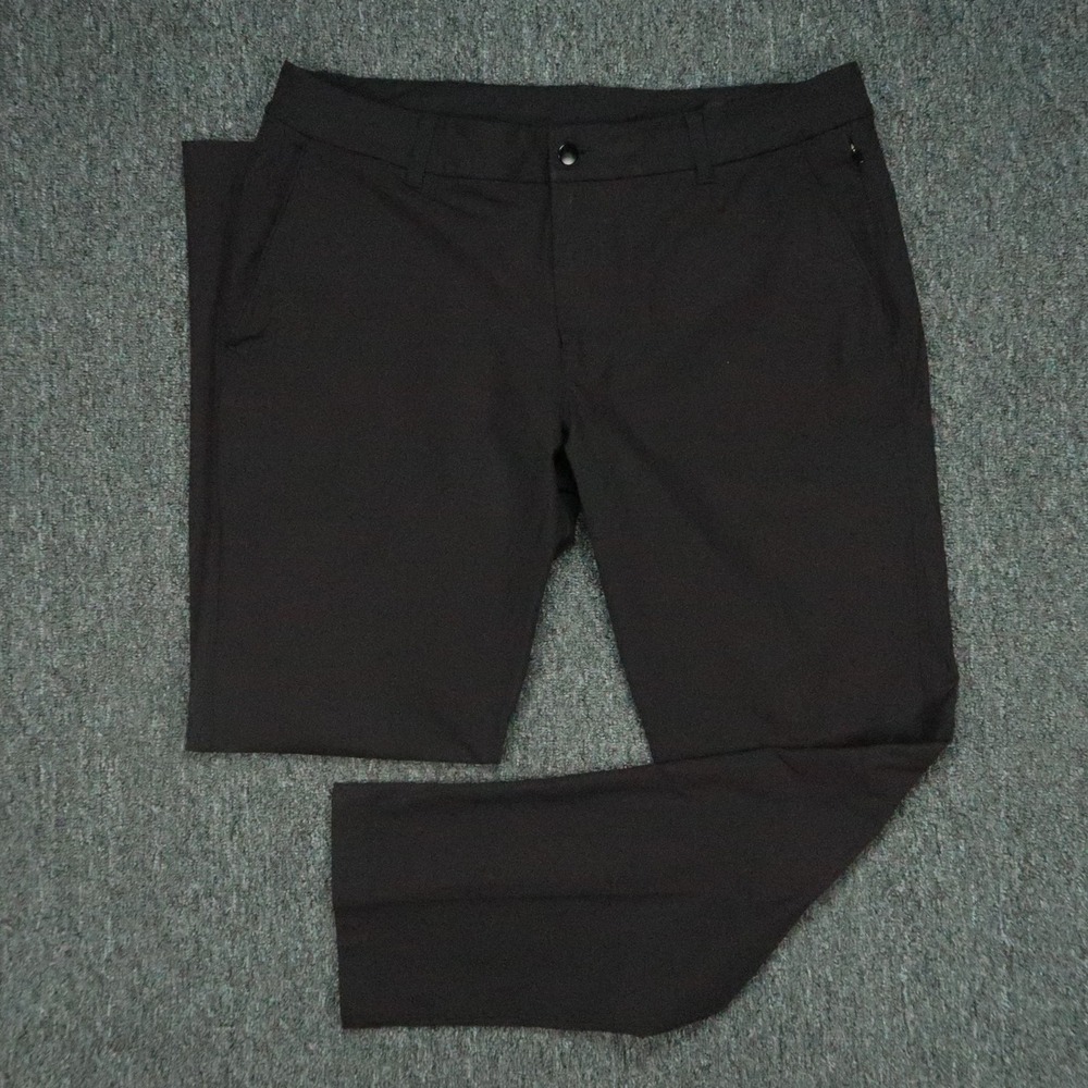 Lululemon Pants Mens 36x33 Black Commission Relaxed Stretch Zip‎ Pocket Trouser